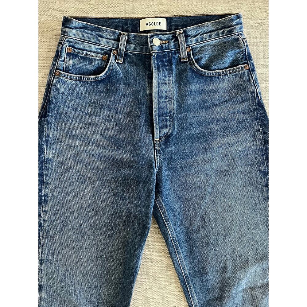 AGOLDE Luna Pieced High Rise Curved Taper Size 26 Split Barrel Jeans - Picture 7 of 8